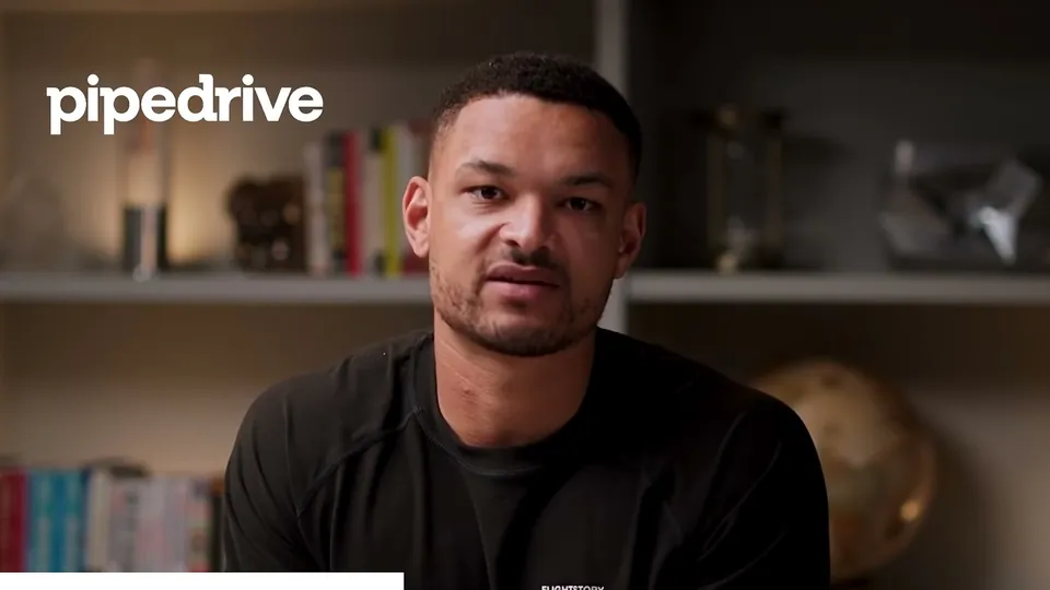The Diary Of A CEO for Pipedrive, a still from the sponsored video on sales crm